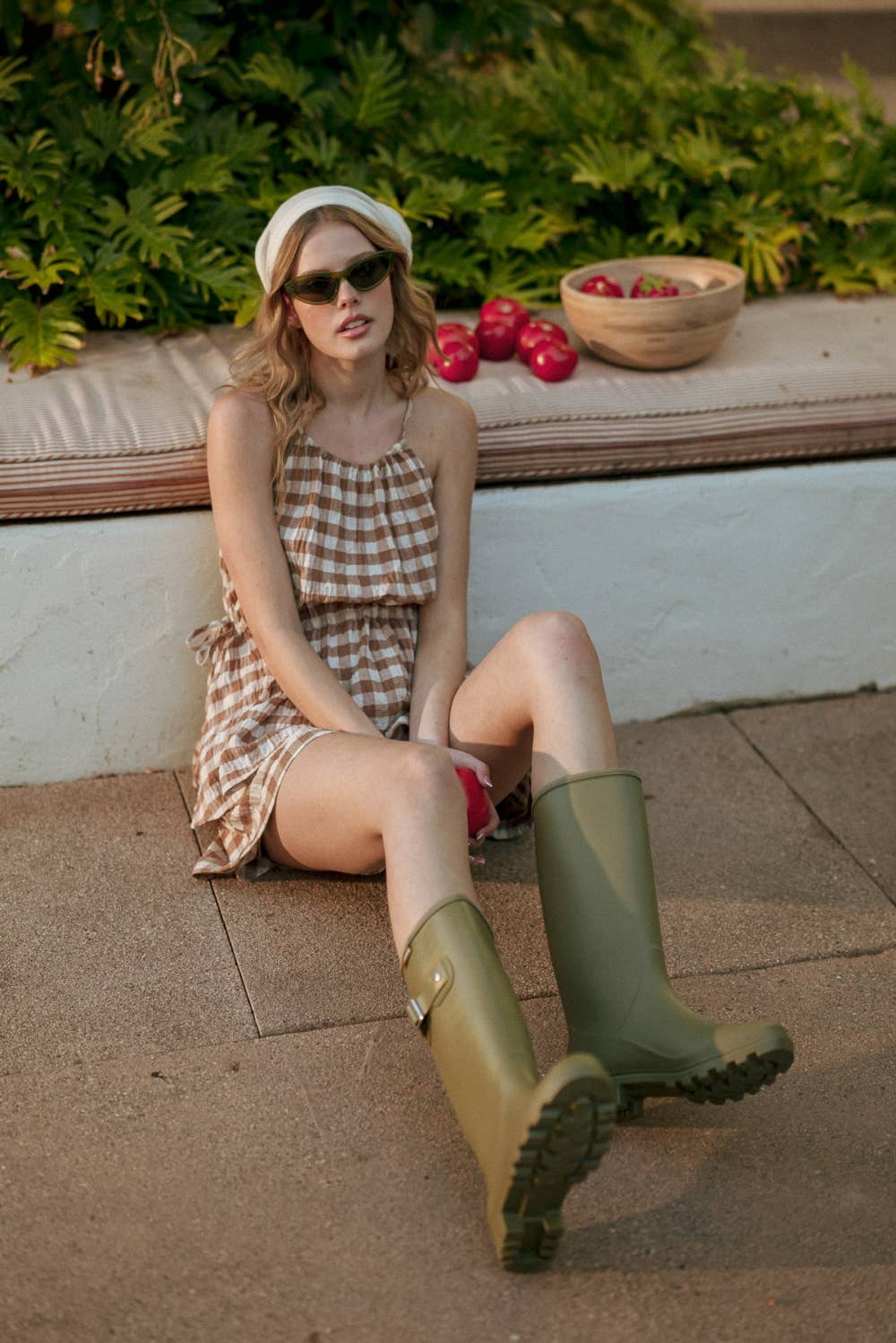 Gingham Fabric Top