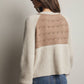 Two-Tone Knit Tie Neck Sweater