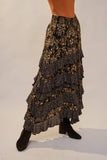 Twin Printed Ruffle Maxi Skirt
