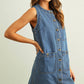 Sleeveless Button Front Denim Dress