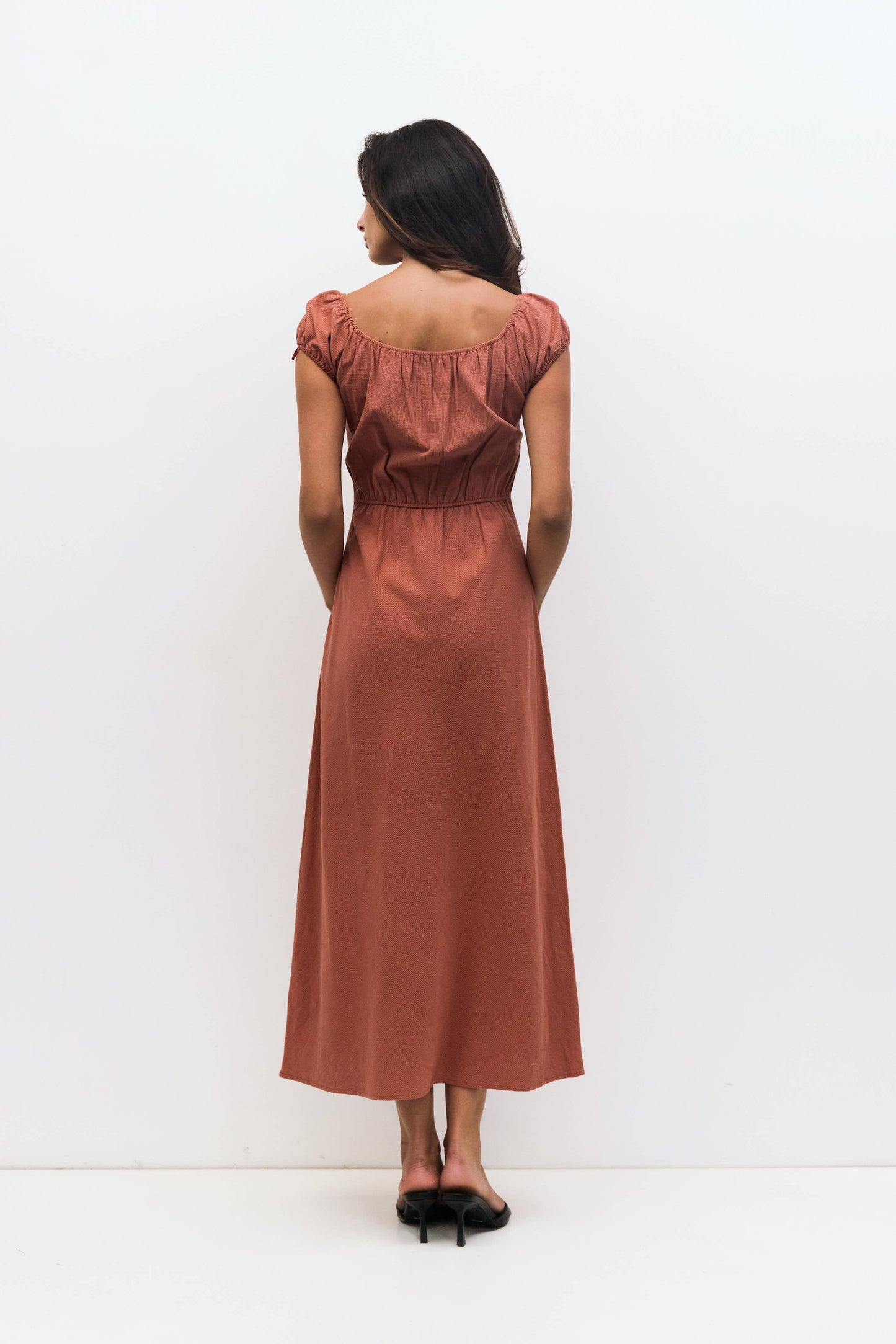 Lydia Gingham Midi Dress