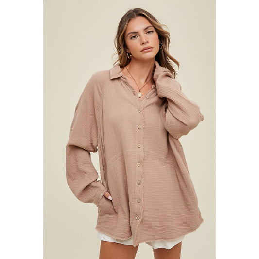 Cotton Gauze Button Up