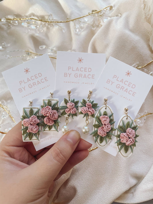 Handmade Birth Flower Earrings, January