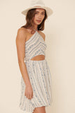 Floral Halter Neck Smock Bodice Mini Dress