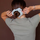 Mint Floral Jumbo Scrunchie