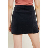 CORDUROY SIDE BUTTON MINI SKIRT