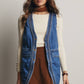 Braided Trim Denim Vest