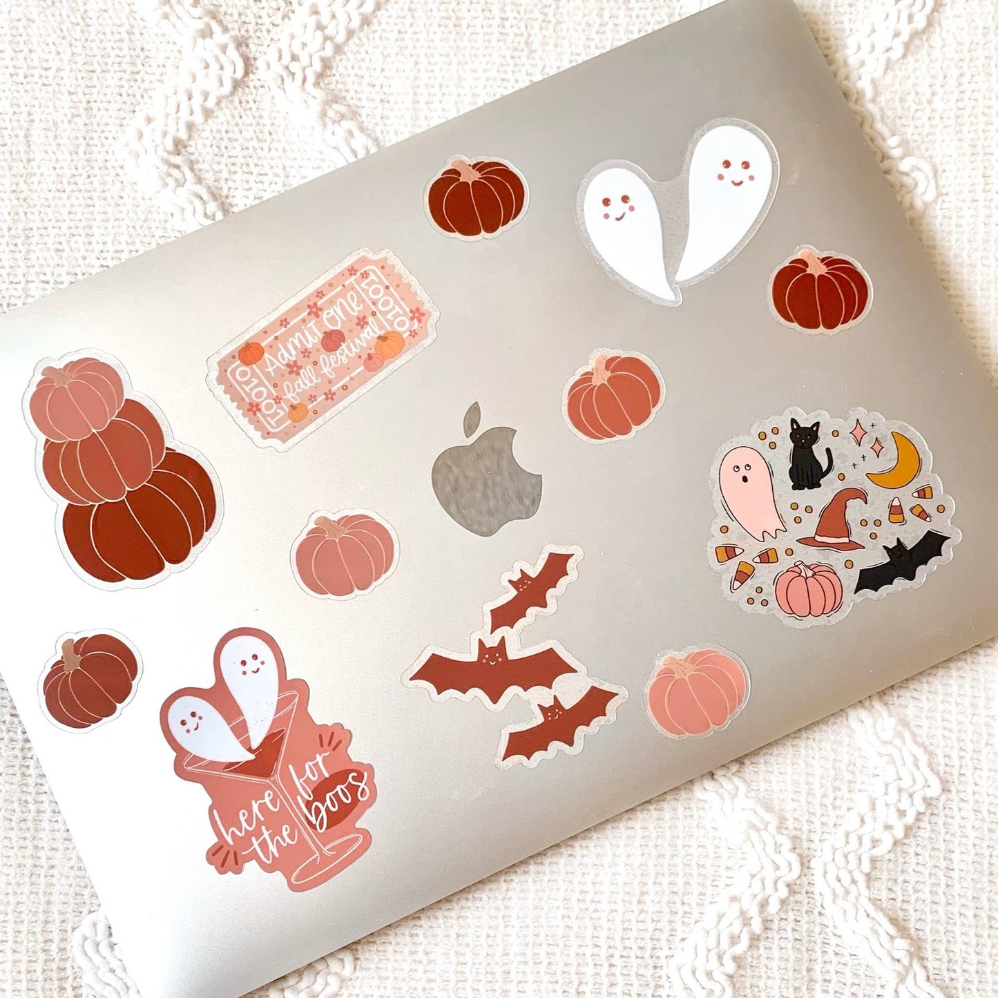 Here for the Boos Halloween Sticker, 3x2 in.
