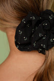 Black Floral Jumbo Scrunchie