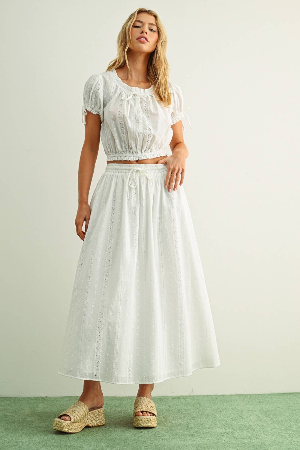 Heritage Bloom Embroidered Skirt