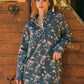 Mineral-Washed Victorian Floral Mini Dress