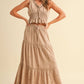 Embroidered Tiered Midi Skirt