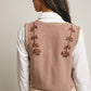 Floral Tie-Front Knit Vest