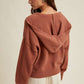 Hooded Button-Up Sweater Cardigan