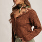 Cable Knit Embroidered Collar Cardigan