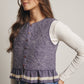 Quilted Peplum Vest with Lace Trim