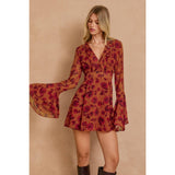 Canyon Still Ruffled Sleeve Mini Dress