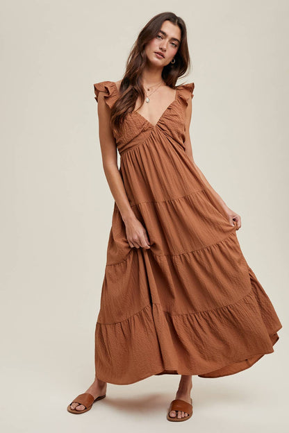 Textured Tiered Maxi Dress