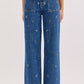 Midnight Bloom Wide Leg Jeans