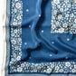 100% Silk Bandana Scarf -Santorini Floral China Blue Western