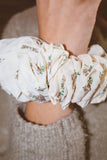 Neutral Floral Jumbo Scrunchie