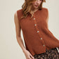 Textured Button Up Sweater Vest
