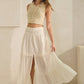 Cotton Tiered Midi Skirt