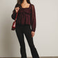 Pleated Lace Peplum Blouse