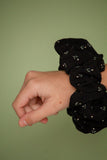 Black Floral Jumbo Scrunchie