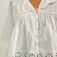 Coastal Eyelet Ruffle Blouse