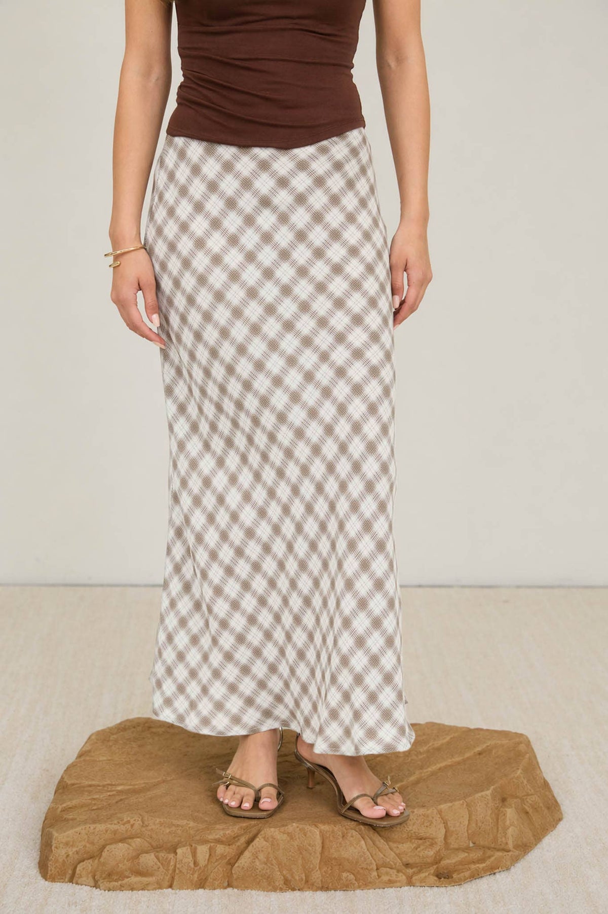 Autumn Plaid Midi Skirt