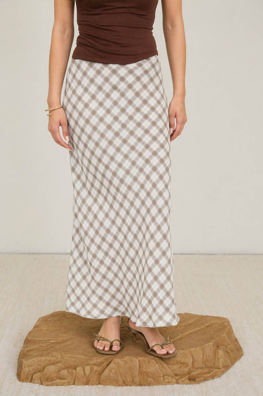 Autumn Plaid Midi Skirt