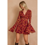 Canyon Still Ruffled Sleeve Mini Dress