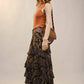 Twin Printed Ruffle Maxi Skirt