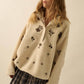 Floral-Embroidered Fleece Pullover