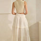 Cotton Tiered Midi Skirt