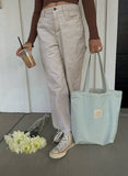 Blue Gingham Tote Bag