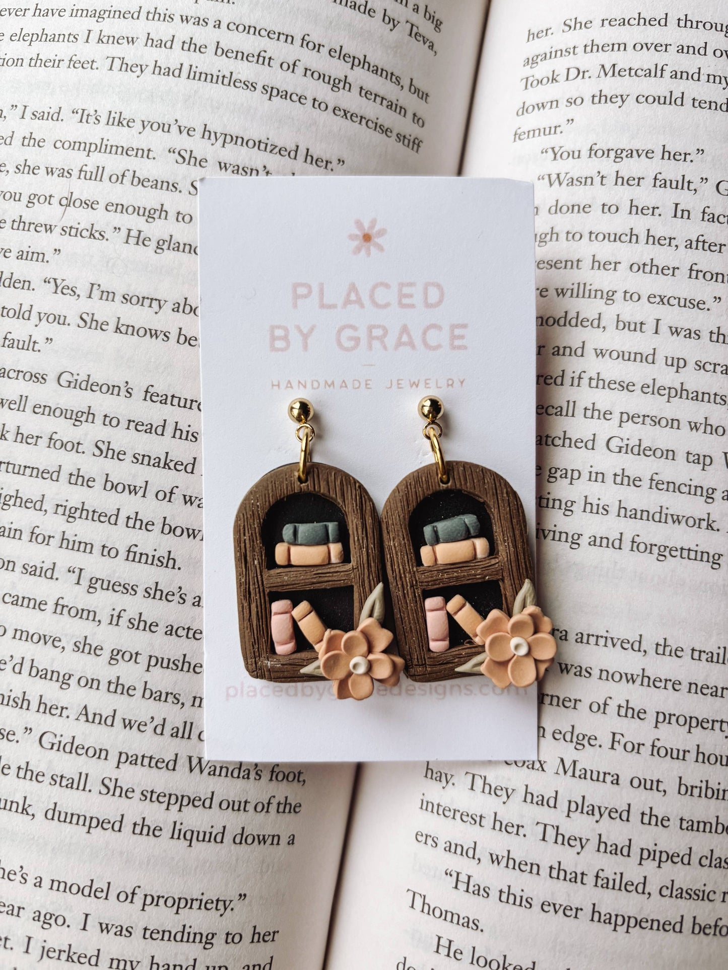 Floral Arch Bookshelf Earrings