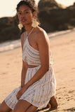 Floral Halter Neck Smock Bodice Mini Dress