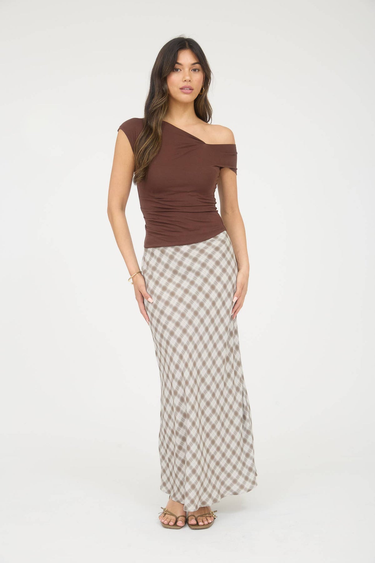Autumn Plaid Midi Skirt