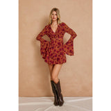 Canyon Still Ruffled Sleeve Mini Dress