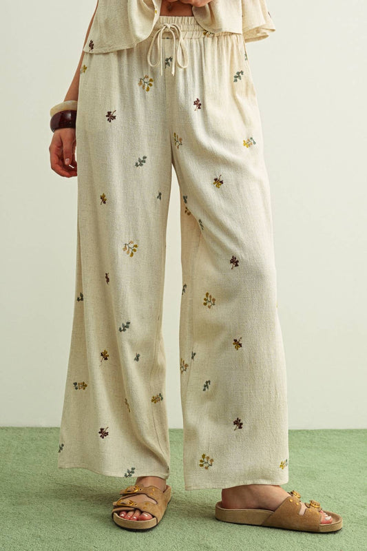 Wildflower Embroidered Pants