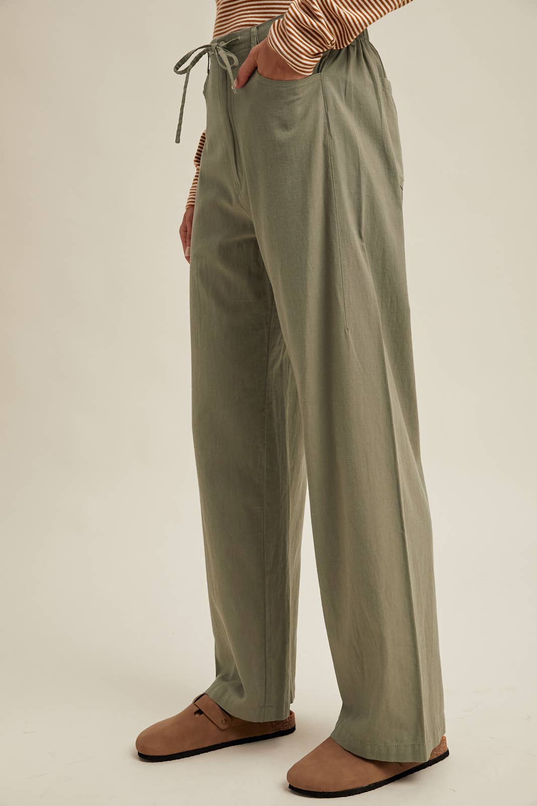 Olive Woven Pants