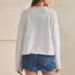 Striped Roll Up Neck Sweater (Multiple colors)