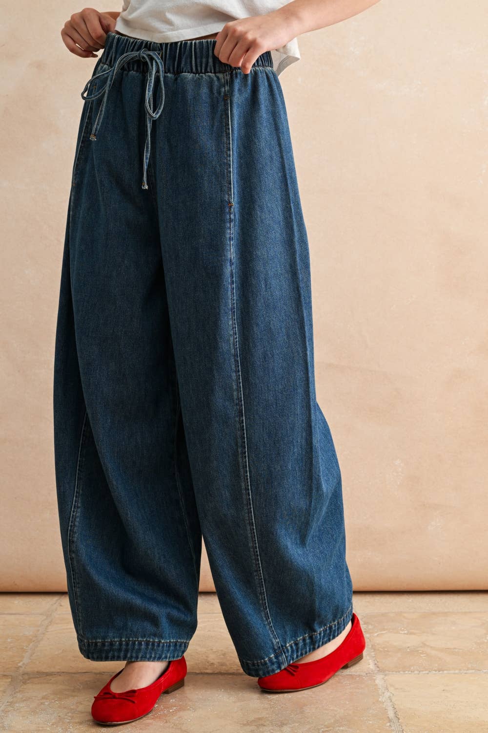 Barrel Leg Denim Pants
