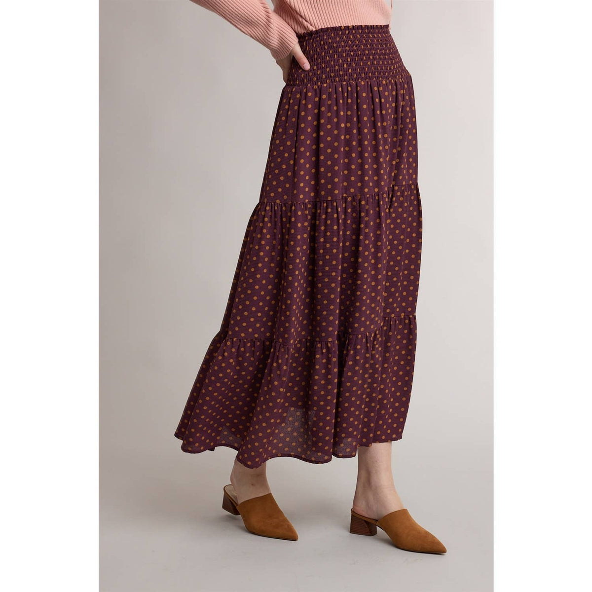 Poppy Dot Midi Skirt