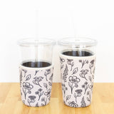 Pressed Floral Drink Sleeve, Iced Coffee Sleeve, Drink Cover