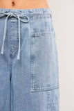 TIED FRONT DENIM PANTS