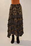 Twin Printed Ruffle Maxi Skirt