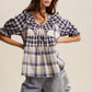 Meadow Plaid Ruffle Top